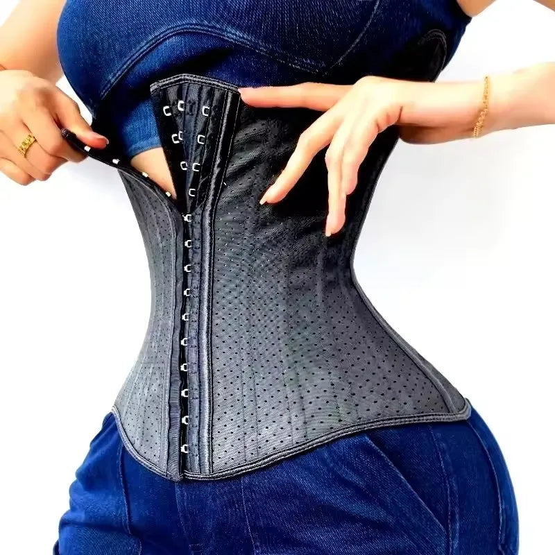 5XS-4XS Latex Rubber Waist Trainer – High Compression 25 Steel Bone Corset Shapewear, Belly Body Shaper Fajas Colombian Girdle Belt