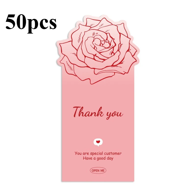 50pcs Pink Bowknot Thank You Stickers - Cute Rose Gift Box Sealing Labels for Decorative Packaging & Presents