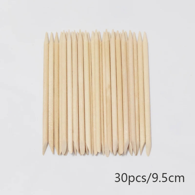 Lurayee Orange Wood Nail Cuticle Pusher – Manicure Tool for Nail Art, Gel Polish, and Nail Design