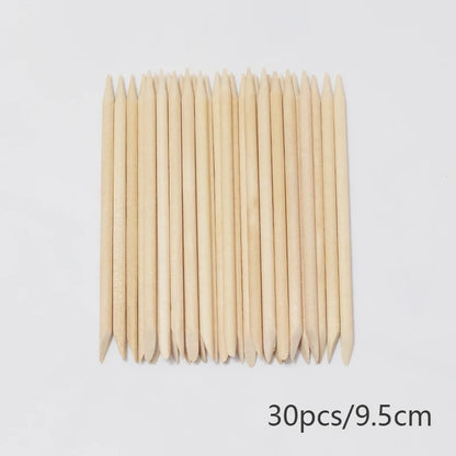 Lurayee Orange Wood Nail Cuticle Pusher – Manicure Tool for Nail Art, Gel Polish, and Nail Design