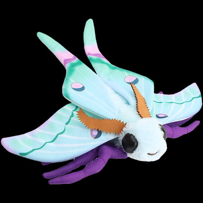 Rosy Maple Moth Plush Toy - Cute Lifelike Silkworm and Luna Moth Stuffed Insect Toy for Kids