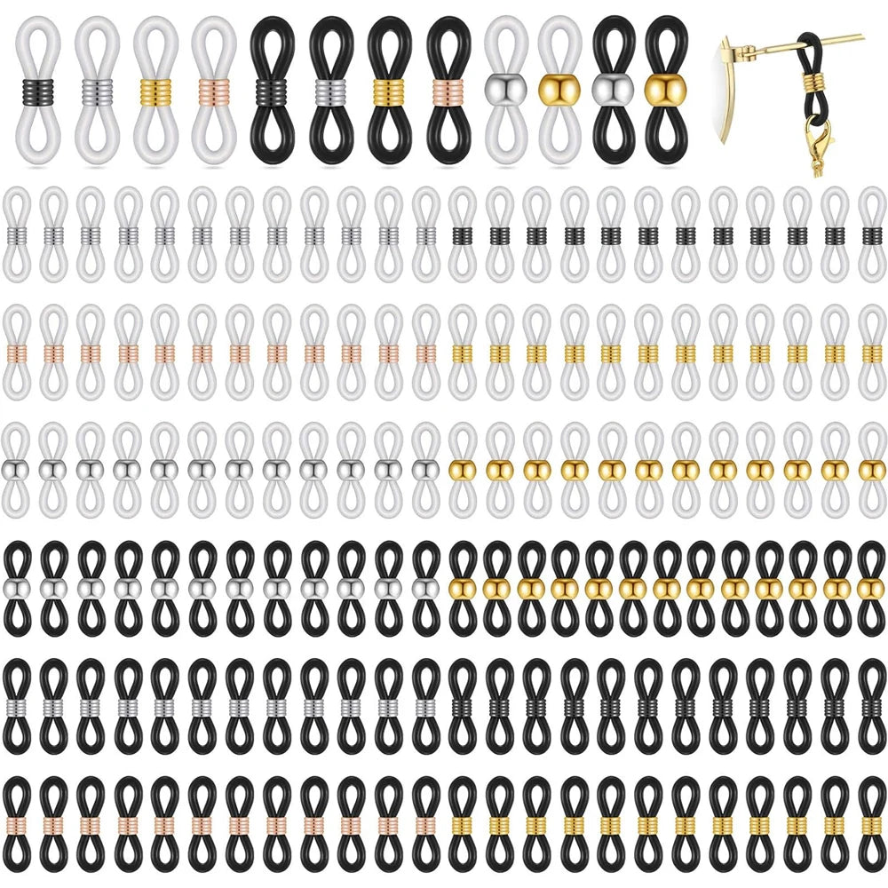 120PCS Eyeglass Chain Connector Set - Adjustable Anti-Slip Silicone Strap Holders for Women’s Glasses & Sunglasses