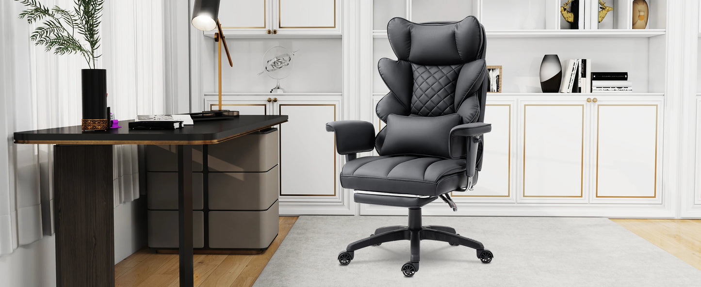Dowinx Big & Tall Office Chair – High Back Computer Gaming Chair with Pocket Spring Cushion, Lumbar Support & Armrests