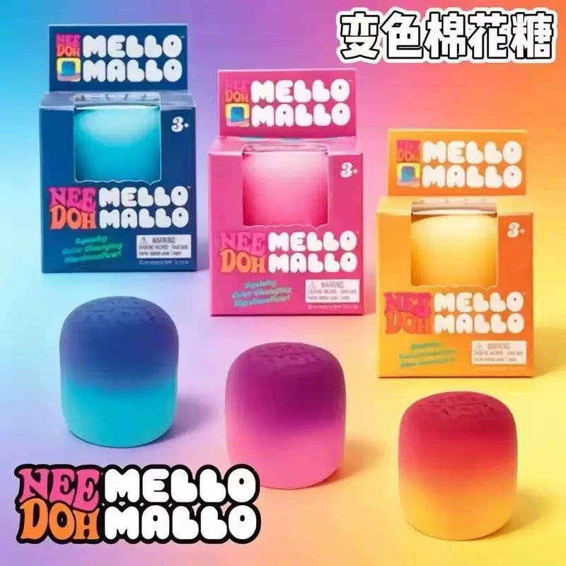 UV Light Reactive Squish Toy - Slow-Rising Marshmallow Fidget with Color Change
