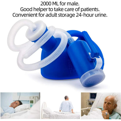 Spill-Proof Men's Portable Urinal: 2000 ML Pee Bottle for Home, Camping, Car Travel