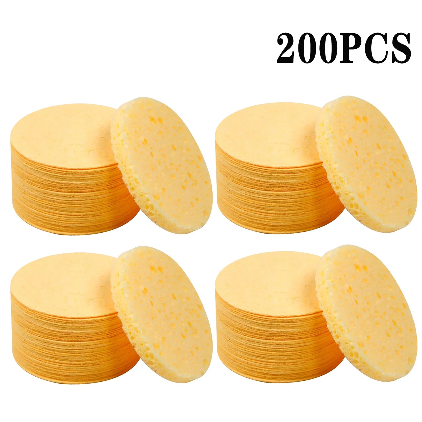 50–1000PCS Natural Wood Pulp Compressed Face Wash Sponges – Foaming Facial Cleansing Puffs for Skincare & Makeup Removal