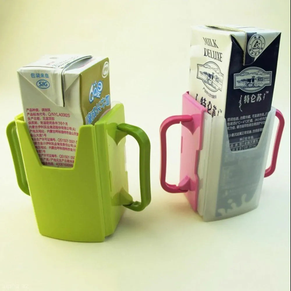 Adjustable Toddler Juice & Milk Box Holder with Handles - Safe and Practical Self-Help Drinking Cup for Baby and Kids