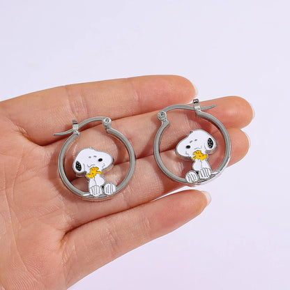 Snoopy Dog Earrings - Cute Puppy Cartoon Jewelry for Women, Anime Lover Holiday Gift