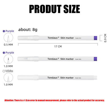 Disposable Skin Marker Pen with Ruler — Sterilized Eyelash Extension & Tattoo Piercing Scribe Tool