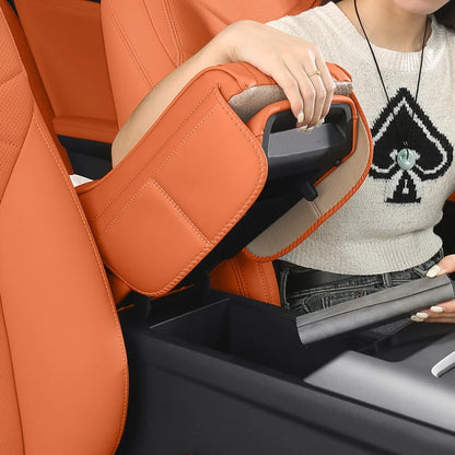 Car Armrest Height Increase Pad with Storage Bag – Leather Center Console Cover for Jaecoo J7, Jetour T2 & Haval H9 (2024–2025)