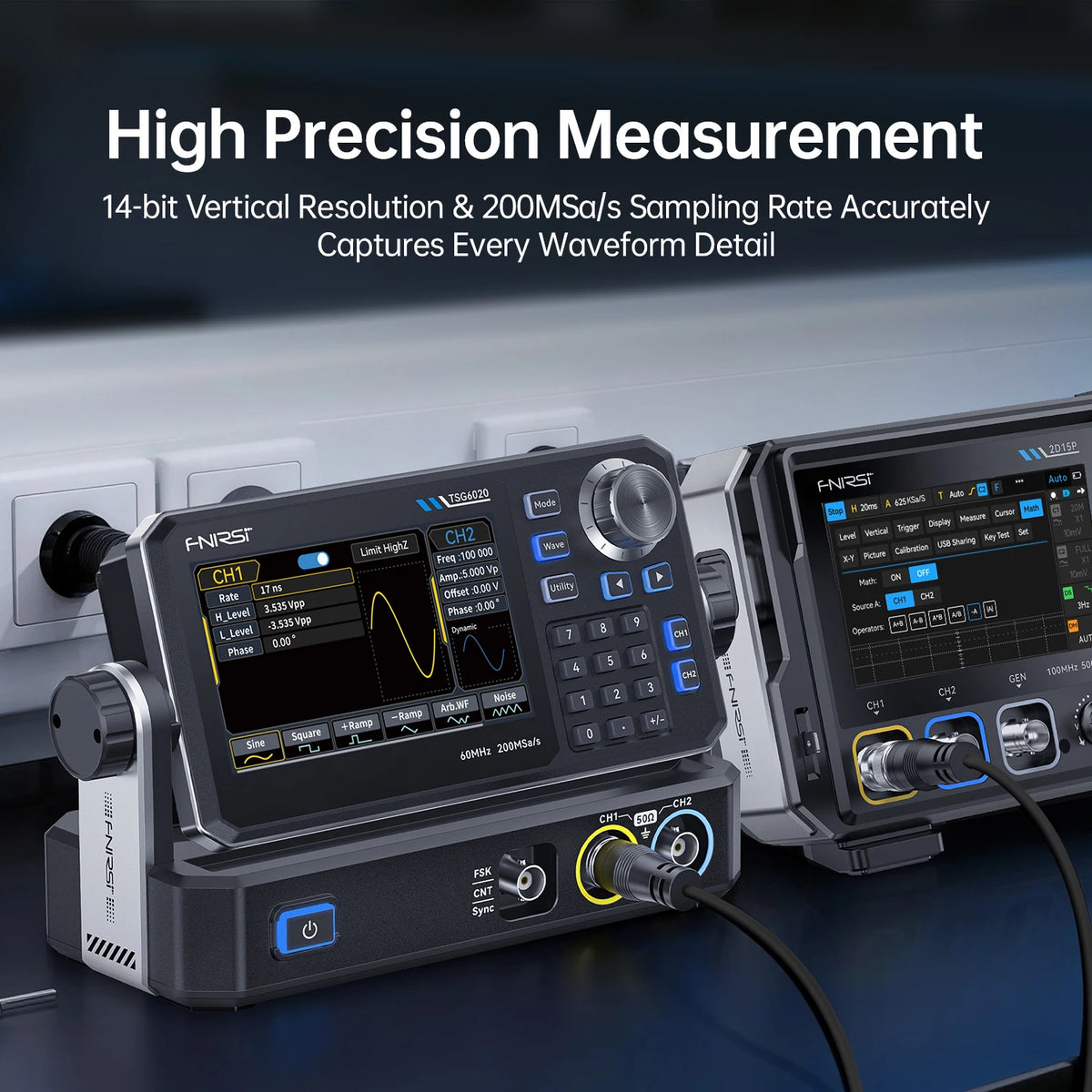 FNIRSI TSG6020/TSG3020 Signal Generator - Dual-Channel 60MHz/30MHz 200MSa/s Function Generator with 4.3" Touchscreen for Electronics Testing