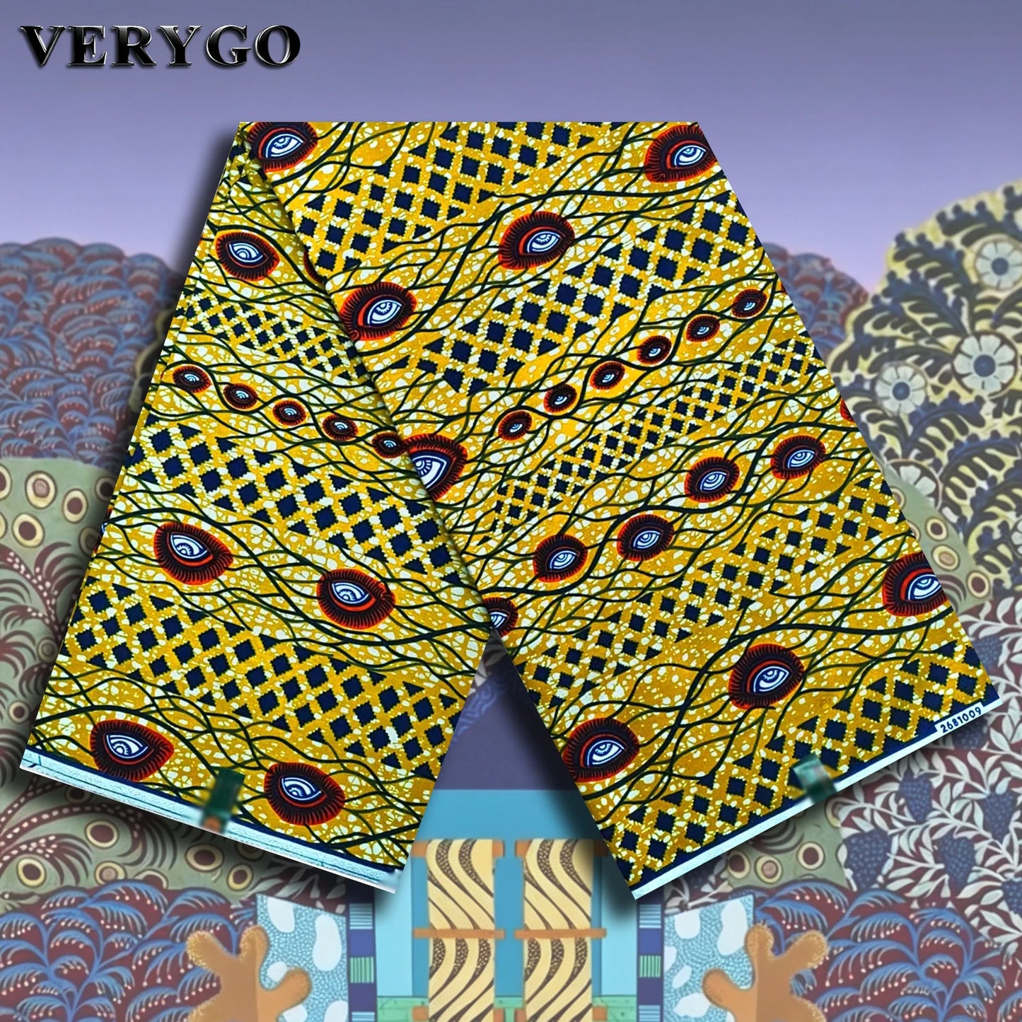 Hollandais African Wax Fabric - 6 Yards 100% Cotton Ankara Fabric for Nigerian Wedding & Bridal Dresses