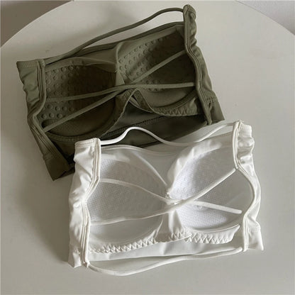 Seamless Ice Silk Tube Top – Strapless Push-Up Bralette for Women, Solid Color Wrap Chest Lingerie