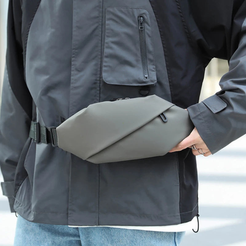 Men’s Minimalist Waterproof Waist Bag - Stylish Crossbody Fanny Pack for Running, Jogging, and Outdoor Sports