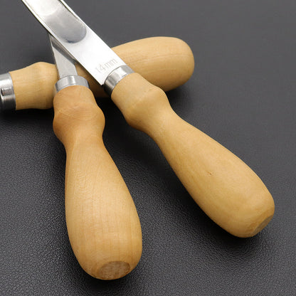 4mm-16mm Leather Edge Beveler Knife – Practical Skiving & Trimming Tool with Wood Handle for DIY Leathercraft
