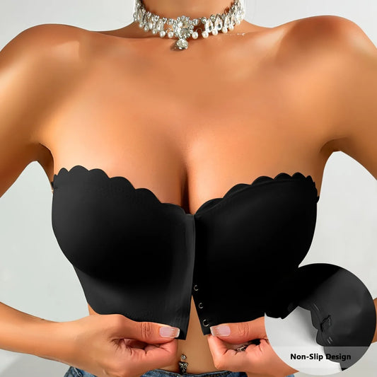 Front Button No-Wire Bra — Smooth, Breathable, Comfortable Underwear, Solid Color, Invisible & Seamless Design