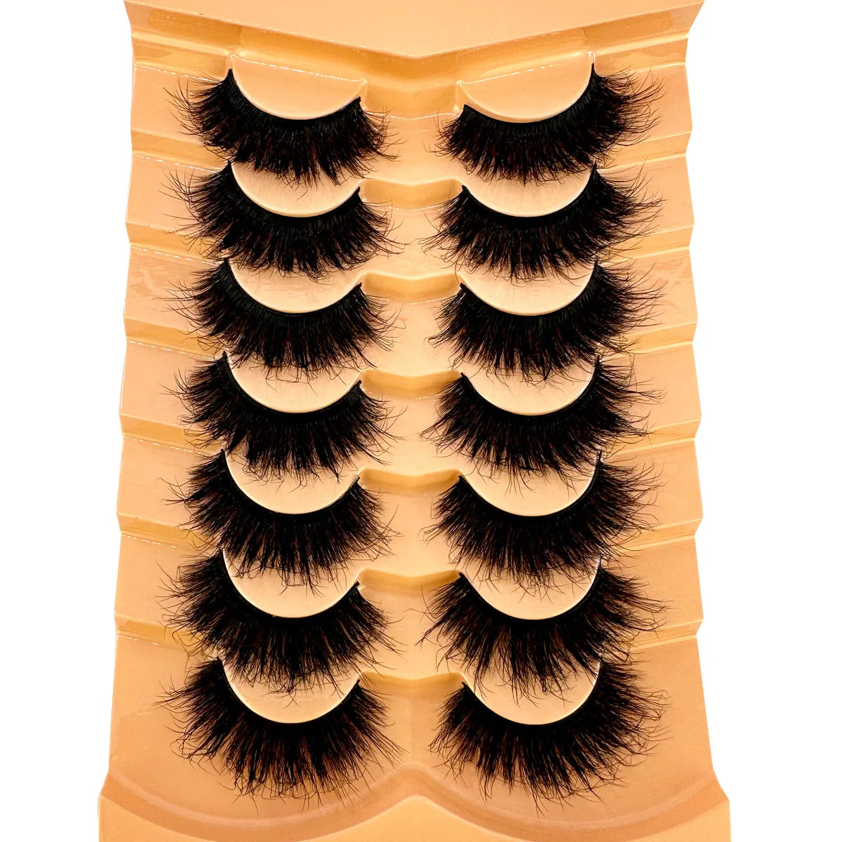 7 Pairs 3D Mink Fur False Eyelashes – Thick Short Dramatic Natural Look Makeup Lashes Wholesale