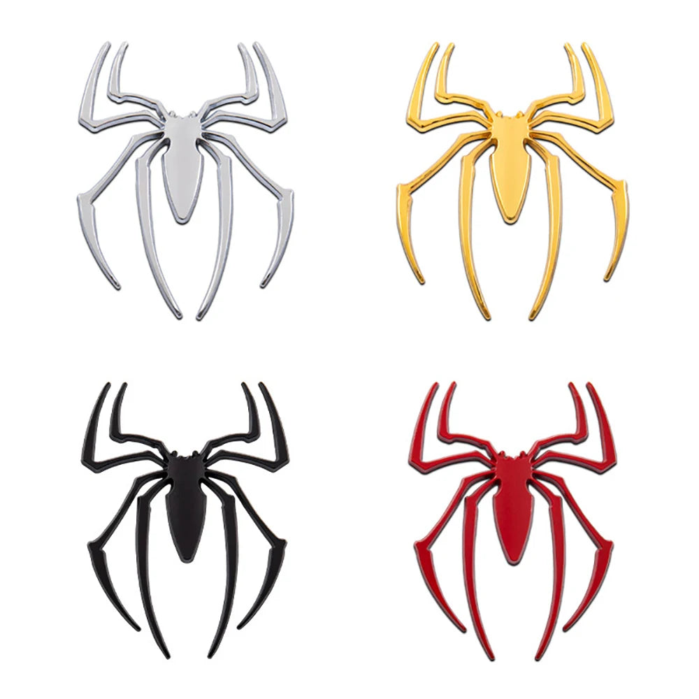 3D Metal Spider Car Sticker - Chrome Auto Emblem Badge for Exterior Styling & Vehicle Decoration