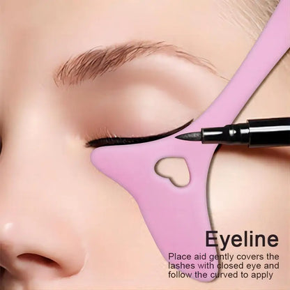 Silicone Eyeliner Stencil Kit - Multi-Use Makeup Guide for Wing Tips, Mascara, Lipstick & Face Cream Application, Beauty Tool