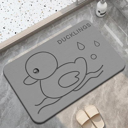 Diatom Mud Bathroom Floor Mat – Dirt-Resistant, Water-Absorbing, Non-Slip & Wear-Resistant for Bathtub & Sink