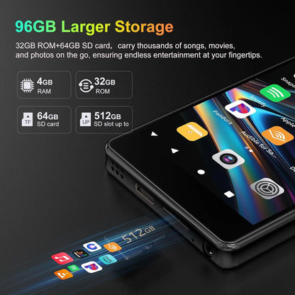 Android 13 MP3 Player - Bluetooth 5.0 WiFi Music Player with Spotify, Camera, Speakers & Touchscreen