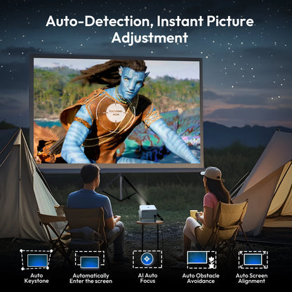 XGDOY 4K 650 ANSI HD Projector | 1080P Netflix, 5G WiFi, USB Beamer, 200'' Home Cinema for Smartphone & Tablet