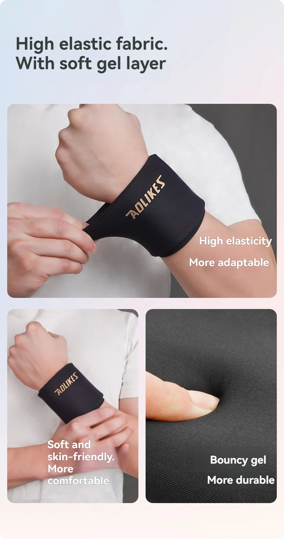 AOLIKES Wrist Ice Pack Wrap – Reusable Cold & Hot Gel Brace for Pain Relief and Injuries