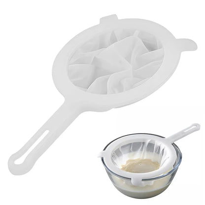 200 Mesh Fine Nylon Kitchen Strainer Spoon – Multi-Purpose Filter for Soy Milk, Juice, Yogurt & Food Sifting Tool