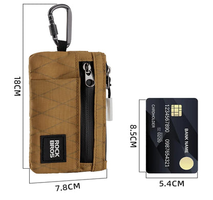 ROCKBROS Portable Wallet Card Bag – Ultra-Light, Stylish Sports Mini Credit Card Holder with Hang Lock, Compact Storage