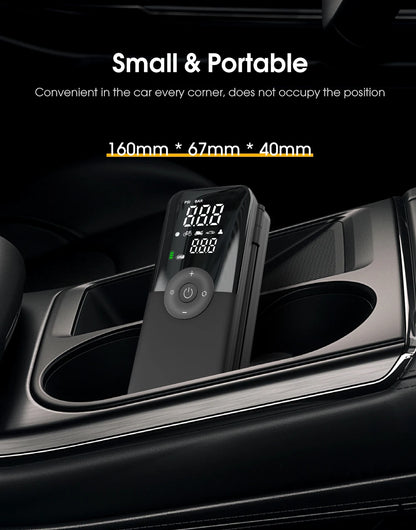 CARSUN Digital Cordless Tire Inflator – Rechargeable Portable Air Pump for Car, Motorcycle, Bicycle & Balls