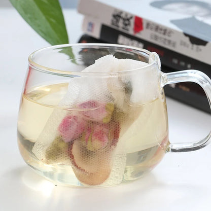 100 Pcs Disposable Tea Filter Bags with String – Food Grade Non-Woven Tea Infuser Bags for Loose Leaf Tea, Herbs & Spices (JJYY)