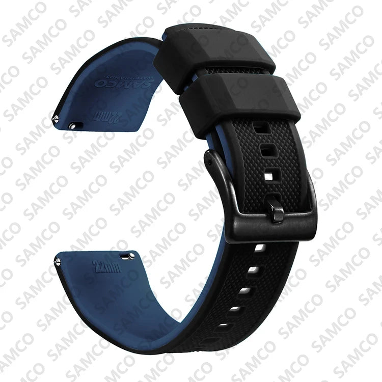 Quick-Release Silicone Watch Band - 18mm, 20mm and 22mm Rubber Replacement Strap for Huawei, Samsung Galaxy and Garmin Watches