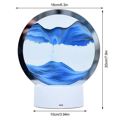 3D LED RGB Sandscape Lamp - 16-Color Moving Sand Art Frame with Remote, Hourglass Night Light & Deep Sea Display