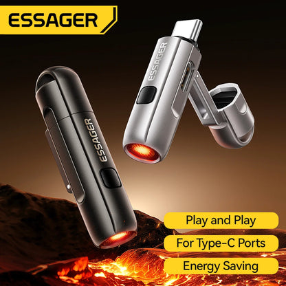 Essager 2-in-1 USB-C Mini Lighter - Portable Outdoor Lighter with Air Blowing Function