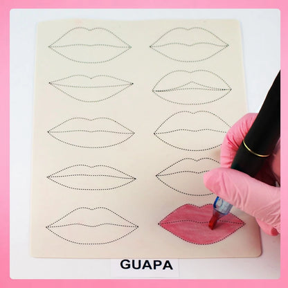 1mm Thick Double-Sided Lip Practice Skin — Microblading & PMU Stencil for Permanent Makeup Tattoo Artists