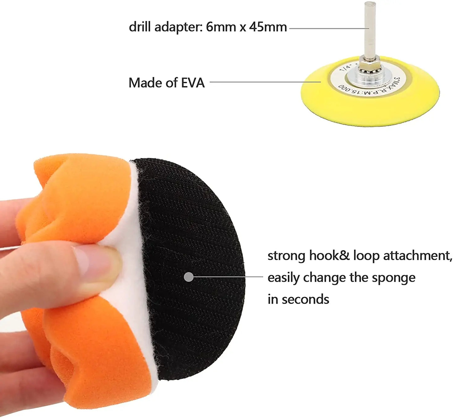 41PCS 3-Inch Car Headlight Restoration Kit – Sanding Discs, Backing Pad, Wool Buffing & Polishing Sponge Pads for Scratch Removal