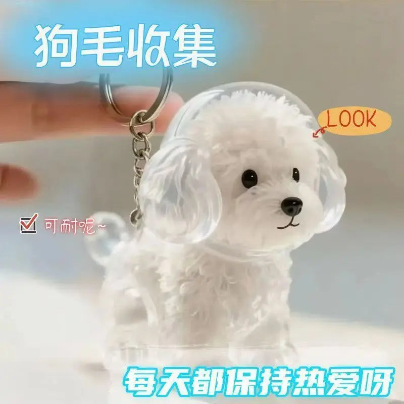 Cute Dog Hair Storage Pendant Keychain – Couple Bag Charm, Car Keychain Jewelry, Souvenir Gift & Decoration Accessory