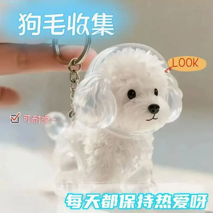 Cute Dog Hair Storage Pendant Keychain – Couple Bag Charm, Car Keychain Jewelry, Souvenir Gift & Decoration Accessory