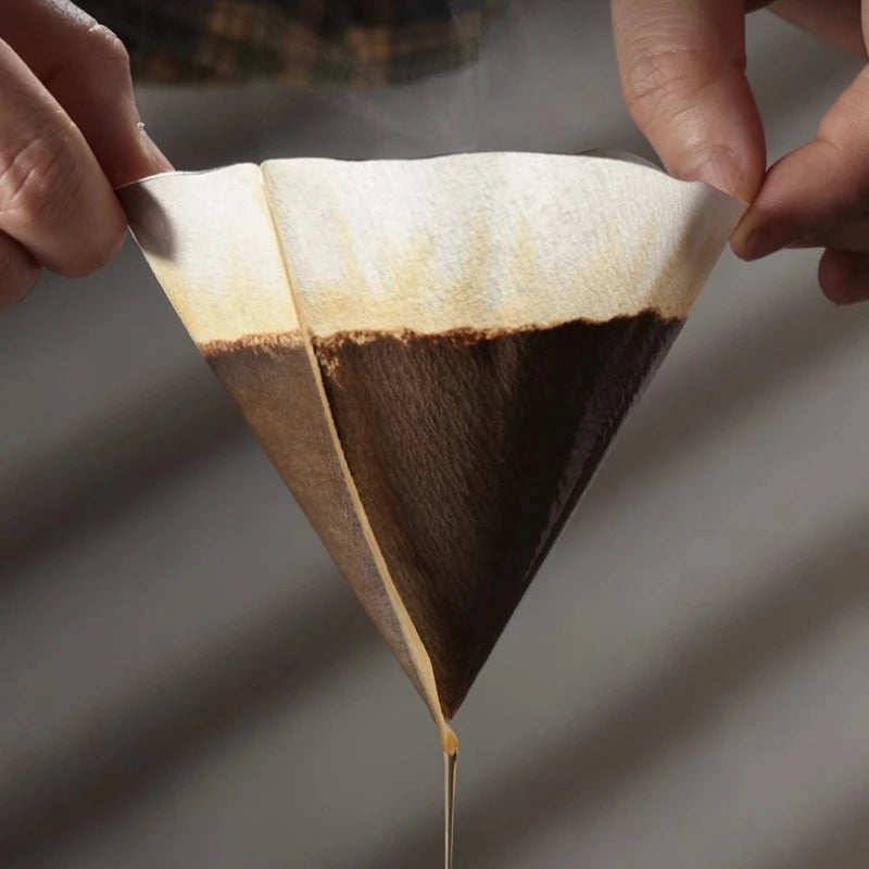 50/100pcs Disposable Cone Coffee Filter Paper – Easy Pour Over Drip Filters for Coffee Machines & Tea Brewing