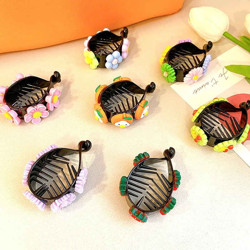 Kid's Fruit Hair Claw: Adorable Hair Clip Ornament with Hairball Design - Non-Injury Headwear for Girls' Cute Hairstyles