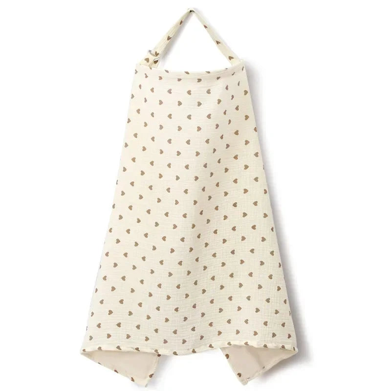 Cotton Breastfeeding Cover - Adjustable Nursing Apron Baby Feeding Privacy Blanket for Mothers and Strollers