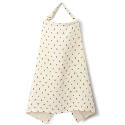 Cotton Breastfeeding Cover - Adjustable Nursing Apron Baby Feeding Privacy Blanket for Mothers and Strollers