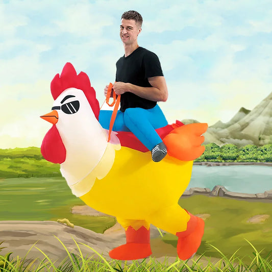Colorful Rooster Inflatable Costume – Halloween & Holiday Party Animal Cosplay Performance Outfit
