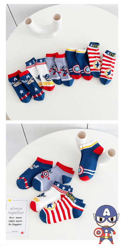 5 Pairs Spiderman Kids Socks – Anime Cartoon Short Socks for Boys & Girls, Summer & Spring Baby Boat Socks Gift for Ages 1-12 Years