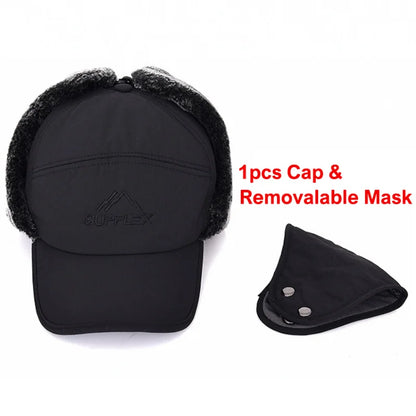 Thick Winter Warm Hat for Men and Women - Faux Fur Bomber Hat with Ear Flaps - Soft Thermal Cap for Outdoor Fishing and Skiing