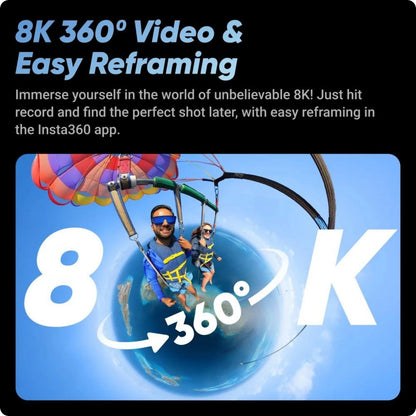 Insta360 X4 8K 360 Action Camera – 72MP, Active HDR, Waterproof, AI Powered with 2.5'' Touchscreen