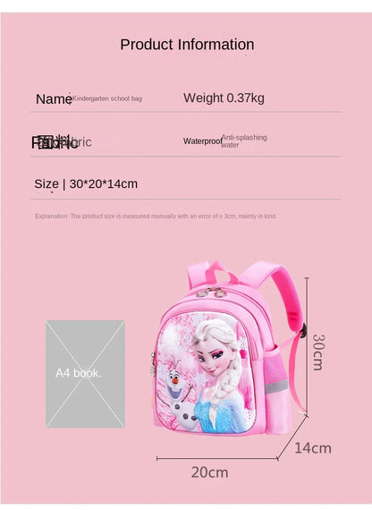 Disney Frozen Elsa Kindergarten Schoolbag - Cartoon Shoulder Bag & Backpack for Boys and Girls, Baby Children Handbag