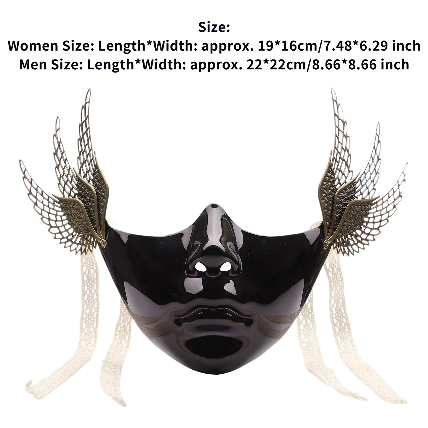Cyberpunk Mechanical Half Face Mask — Technological Wings Mask for Men & Women, Halloween, Carnival, Dress-Up Props