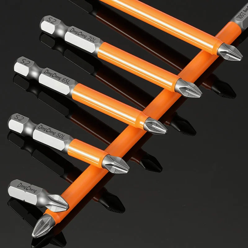 Magnetic Anti-Slip Screwdriver Bit Set - S2 Alloy Steel Impact Resistant Hex Shank Bits for Power Tools
