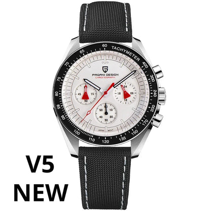 PAGANI DESIGN 2026 Men’s Luxury Quartz Chronograph Watch – AR Sapphire Crystal, Auto Date Speed Wristwatch